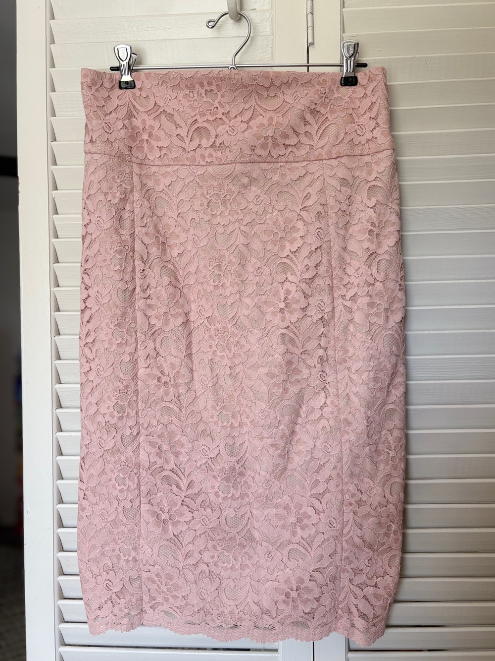 NWT Express Blush Pink Floral Lace Pencil Skirt Size 10 - Feminine Baby Shower